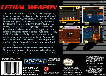 Lethal Weapon (USA) (Arcade) box cover back